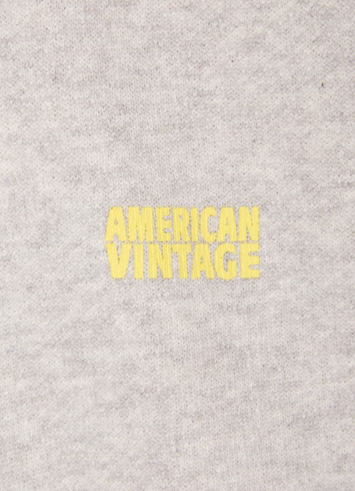 American Vintage Kodytown sweater van  katoen - detail 3 grijsmele