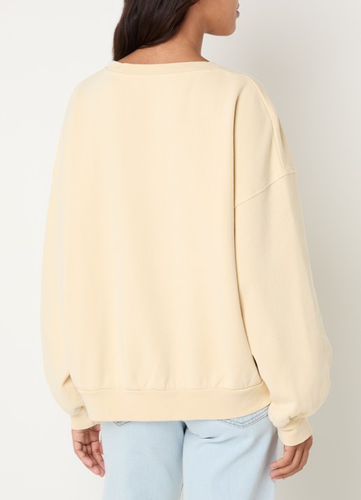 American Vintage Limonade sweater met logo - achterkant 4 lichtgeel