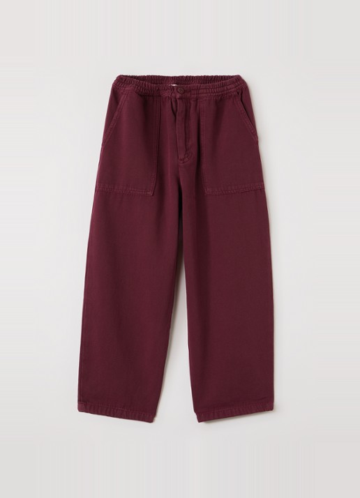 American Vintage Loose fit broek met steekzakken - voorkant 2 bordeauxrood