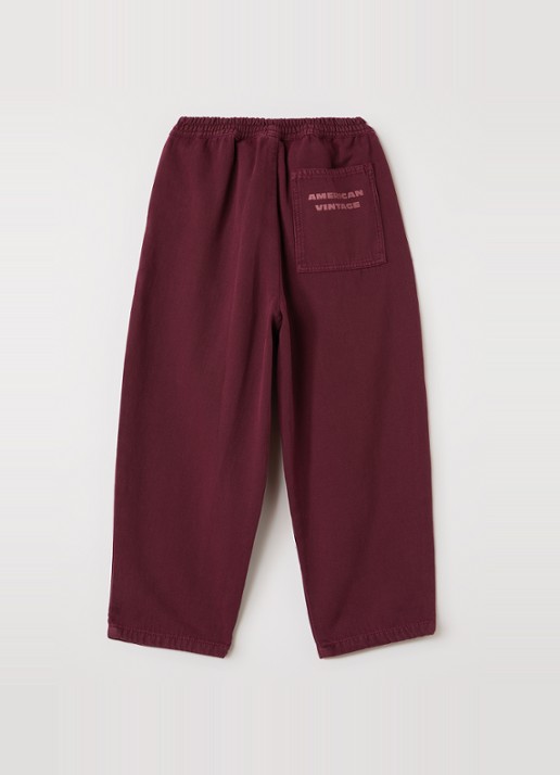 American Vintage Loose fit broek met steekzakken - voorkant 3 bordeauxrood