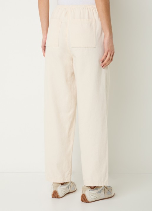 American Vintage Lycaz high waist straight fit broek met steekzakken - achterkant 4 gebroken wit