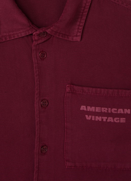 American Vintage Lykaz blouse met logo - detail 3 bordeauxrood