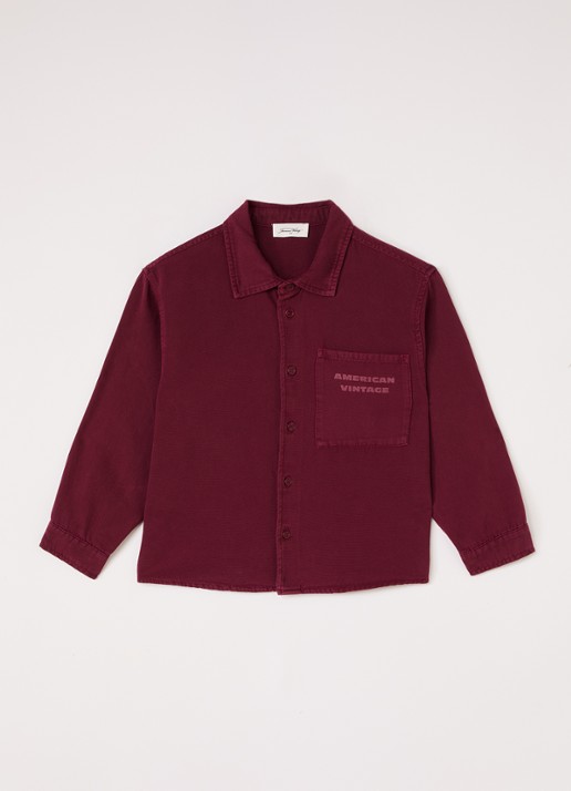 American Vintage Lykaz blouse met logo - voorkant bordeauxrood