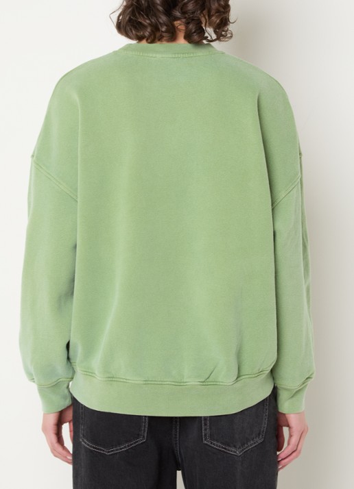 American Vintage Plizzy sweater met logo  - achterkant 4 groen