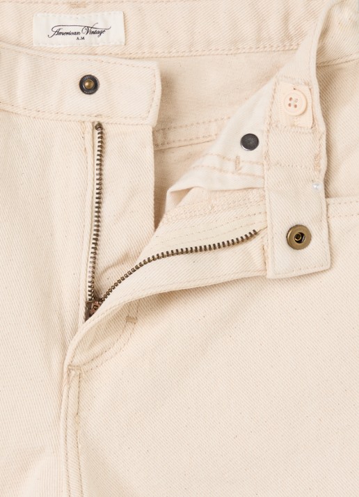 American Vintage Snopdog regular fit jeans met gekleurde wassing - detail 3 ivoor