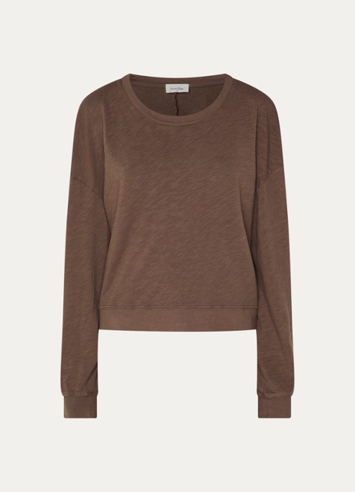 American Vintage Sono sweater met ronde hals - voorkant 3 lichtbruin