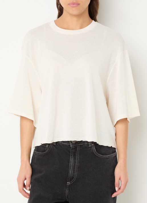 American Vintage Top met opengewerkt dessin