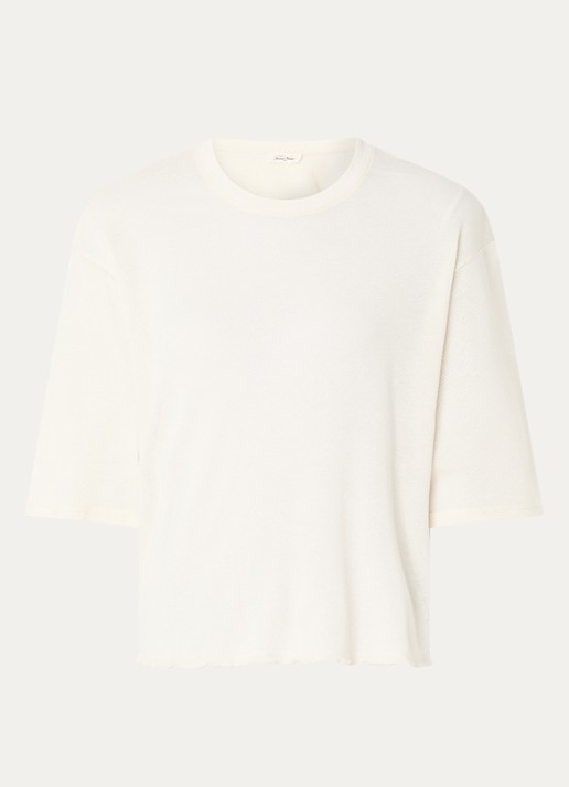 American Vintage Top met opengewerkt dessin - voorkant gebroken wit