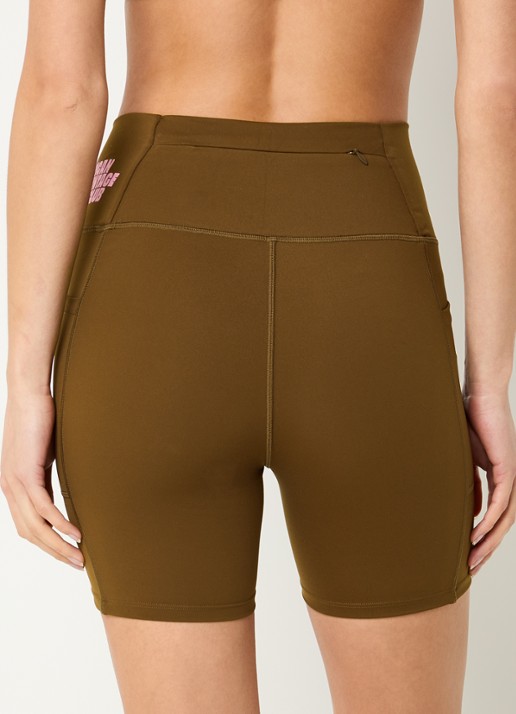 American Vintage Usuway high waist skinny fit compressie fietsbroek  - achterkant 4 bruin