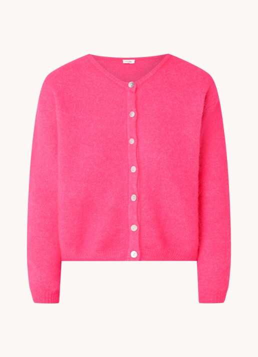 American Vintage Vitow fijngebreid vest in alpaca wolblend - voorkant 3 roze