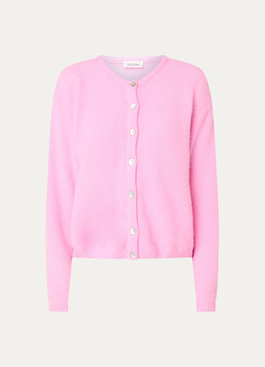 American Vintage Vitow fijngebreid vest in alpaca wolblend - voorkant roze