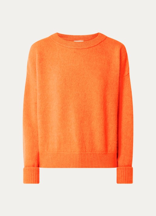 American Vintage Vitow grofgebreide trui in alpaca wolblend - voorkant 2 orange