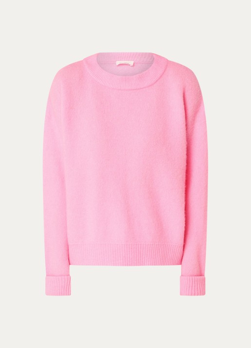 American Vintage Vitow grofgebreide trui in alpaca wolblend - voorkant 3 roze