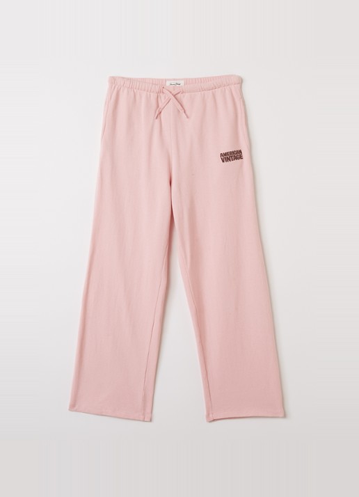 American Vintage Yko wide fit joggingbroek met logo - voorkant 5 roze