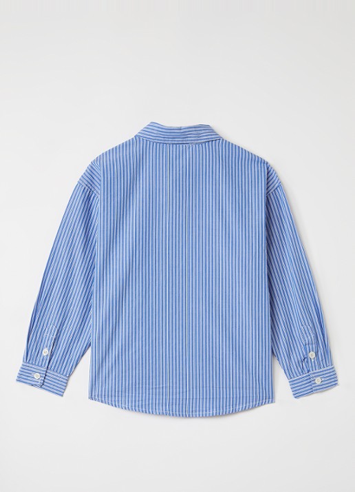 American Vintage Zaty blouse met streepprint - voorkant 2 blauw