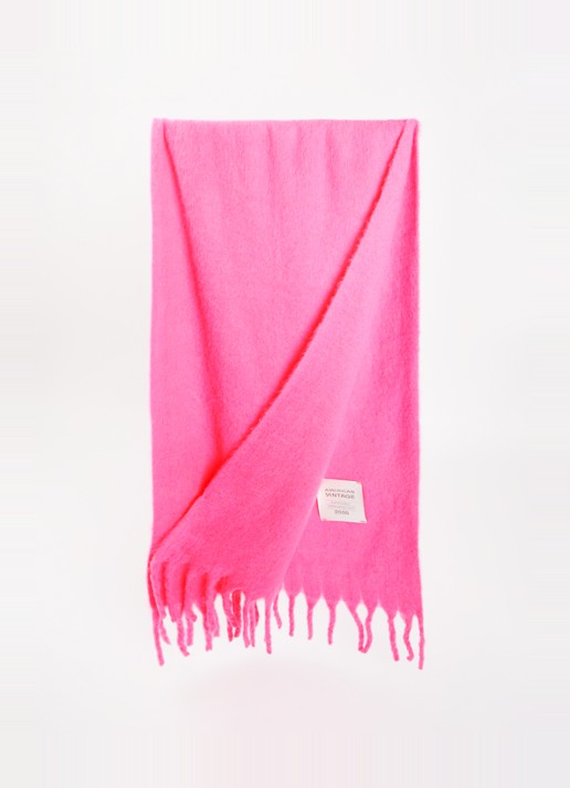 American Vintage Zinaco sjaal in wolblend 180 x 50 cm - detail 2 fuchsia