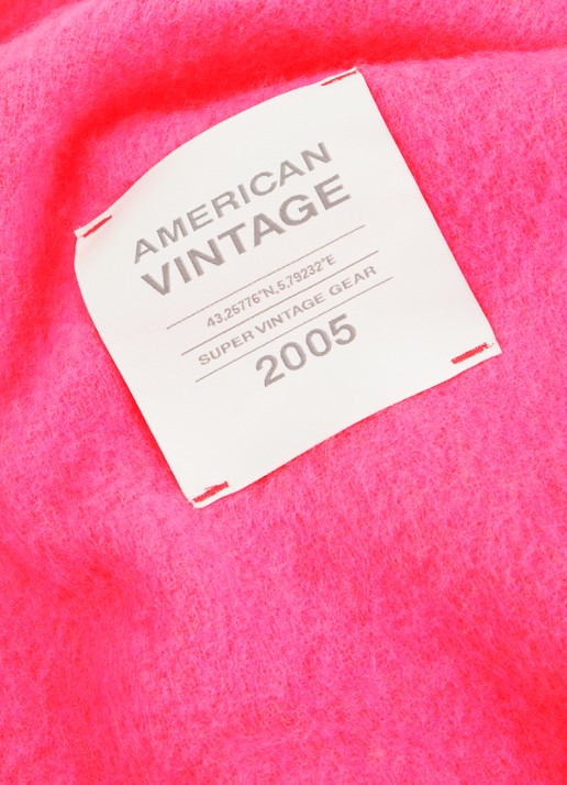 American Vintage Zinaco sjaal in wolblend 180 x 50 cm - detail 3 fuchsia