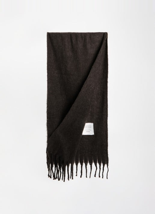 American Vintage Zinaco sjaal in wolblend 180 x 50 cm - detail 2 bruin