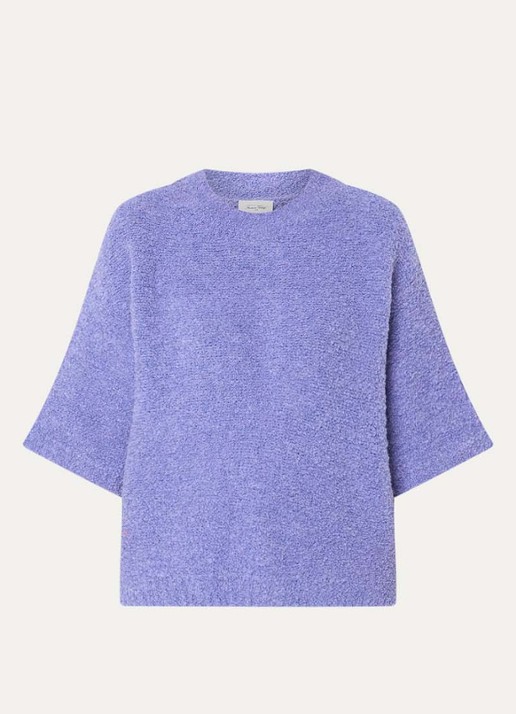 American Vintage Zolly gebreide top in alpaca wolblend met structuur - voorkant 2 lavendel