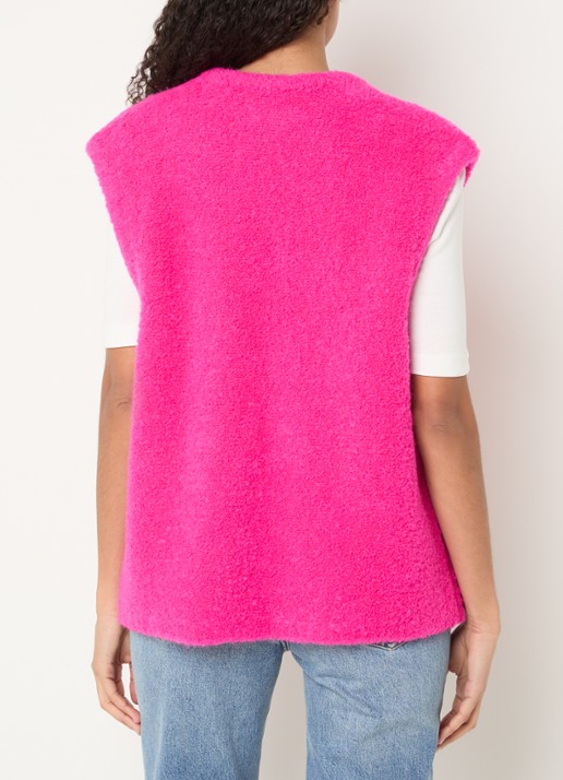 American Vintage Zolly spencer in alpaca wolblend - achterkant 2 fuchsia