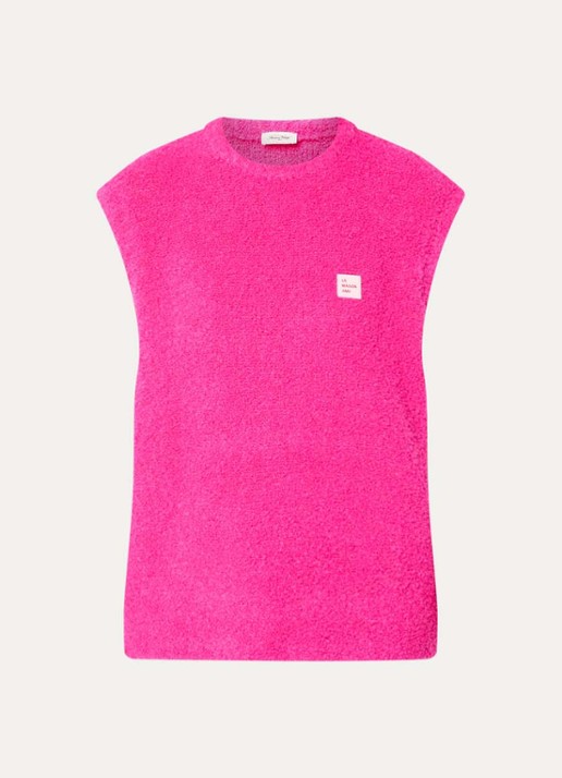 American Vintage Zolly spencer in alpaca wolblend - voorkant 3 fuchsia