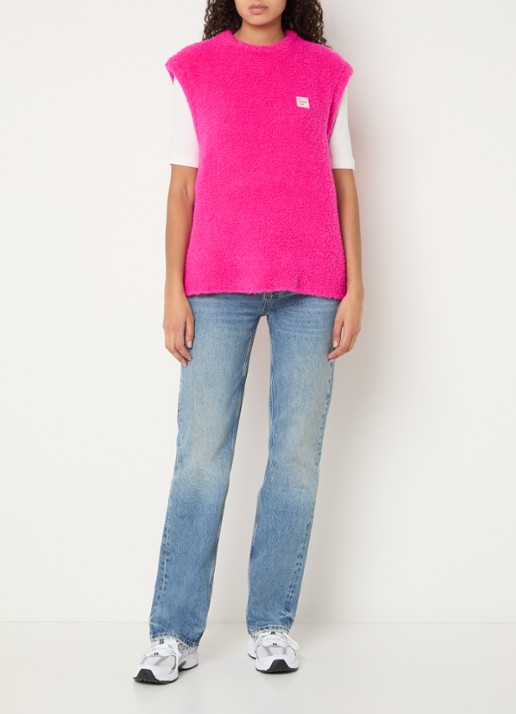 American Vintage Zolly spencer in alpaca wolblend - voorkant 4 fuchsia