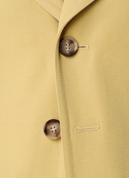 AMI Paris Blazer van scheerwol met klepzakken - detail 2 okergeel