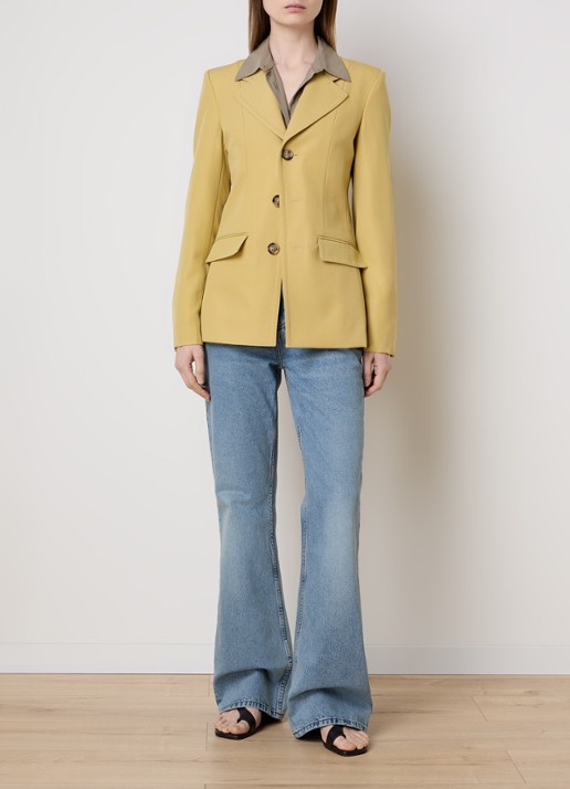 AMI Paris Blazer van scheerwol met klepzakken - voorkant 4 okergeel