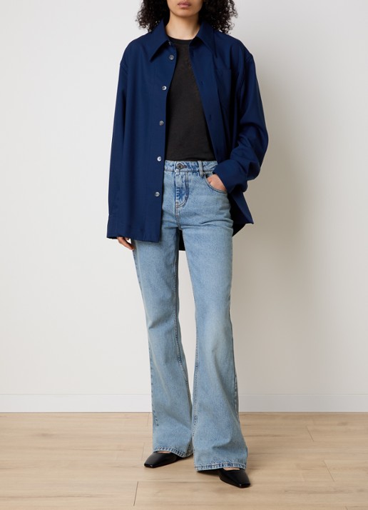 AMI Paris Blouse met borstzak - voorkant 4 donkerblauw