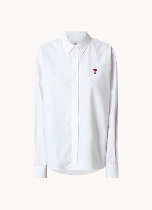 AMI Paris Blouse met logo - voorkant 2 wit