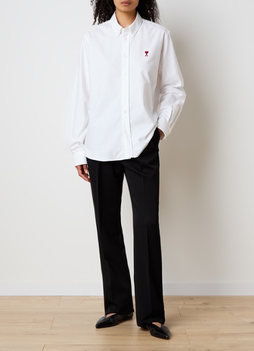 AMI Paris Blouse met logo - voorkant 3 wit