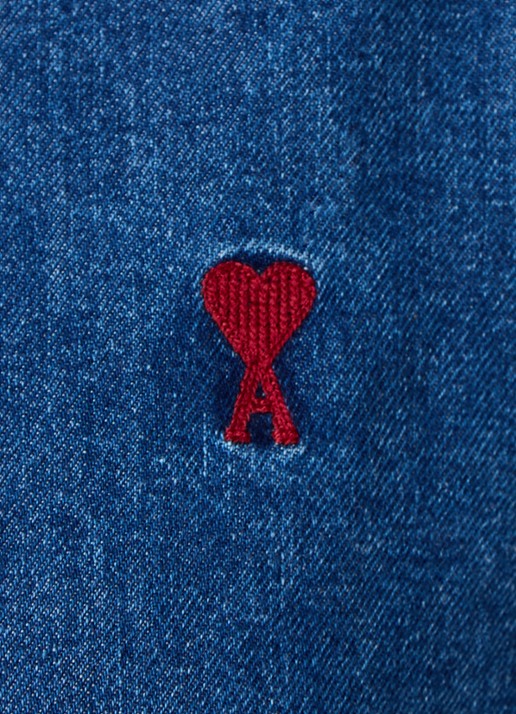 AMI Paris Blouse met logo - detail 5 indigo