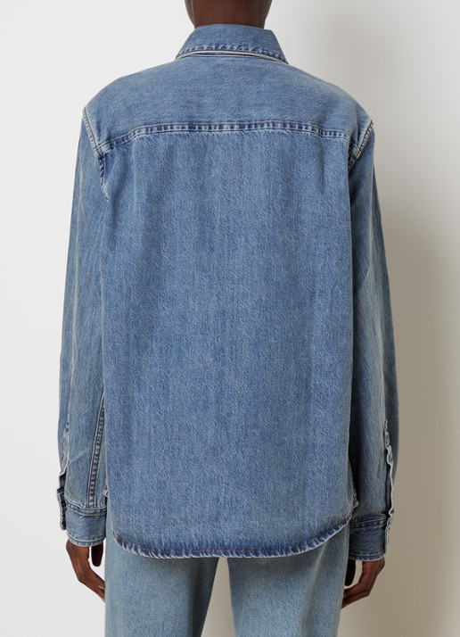 AMI Paris Blouse van denim - achterkant indigo