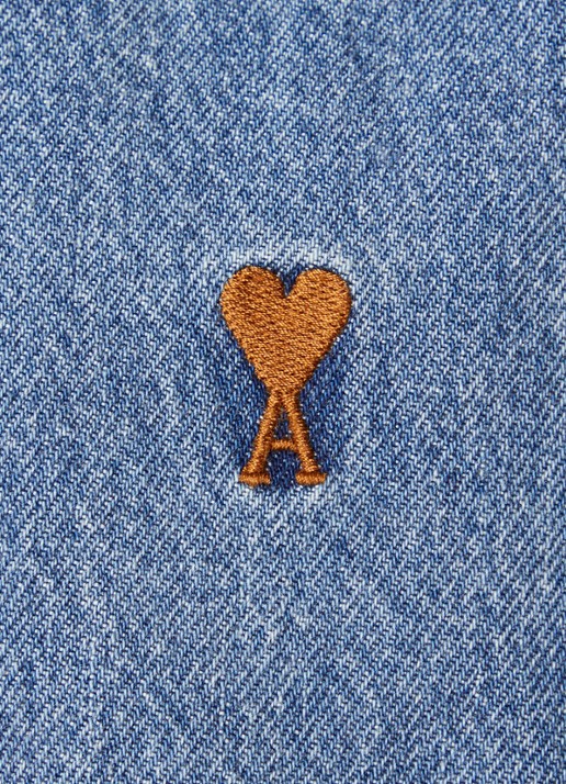 AMI Paris Blouse van denim - detail 3 indigo