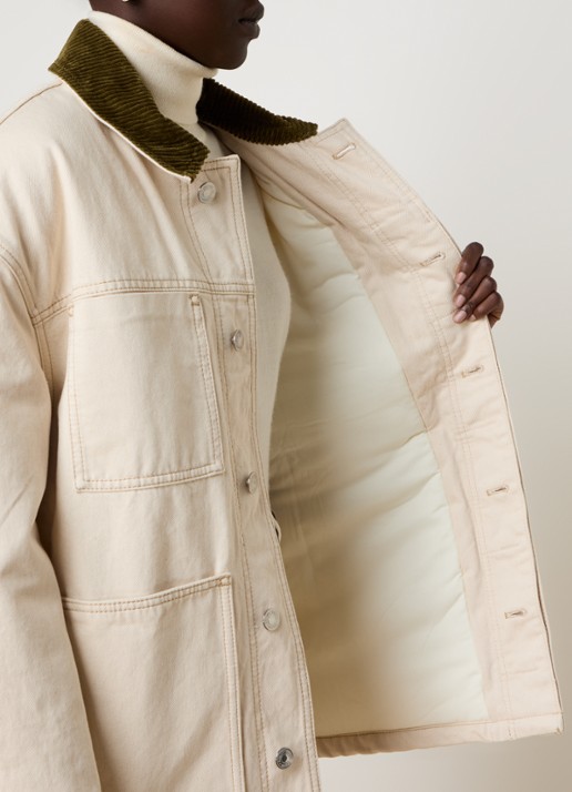 AMI Paris Gewatteerd jack met opgestikte zakken - detail 5 beige