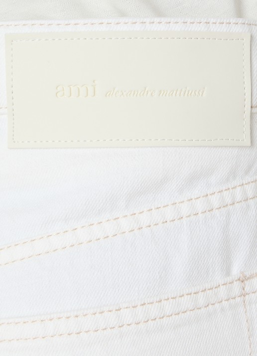 AMI Paris High waist flared jeans met gekleurde wassing - detail 3 gebroken wit
