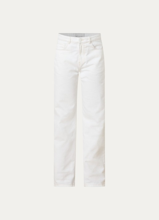 AMI Paris High waist flared jeans met gekleurde wassing - voorkant 4 gebroken wit