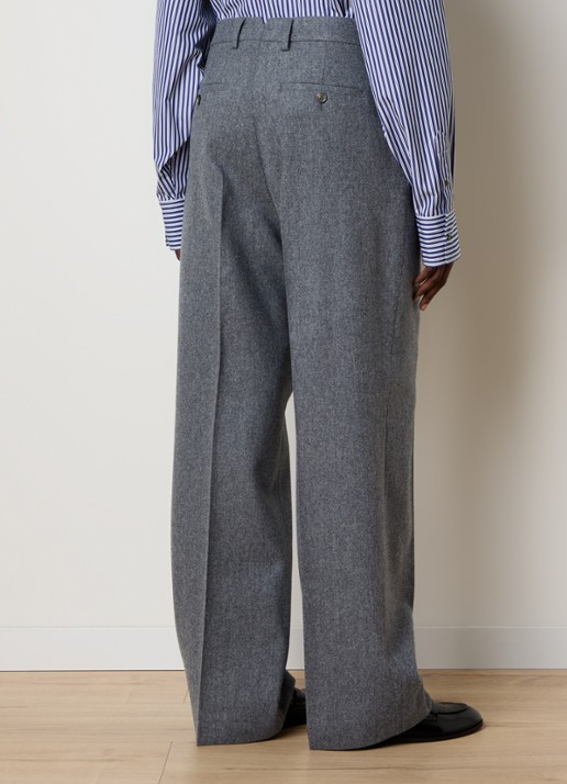 AMI Paris High waist wide fit pantalon met steekzakken - achterkant grijs