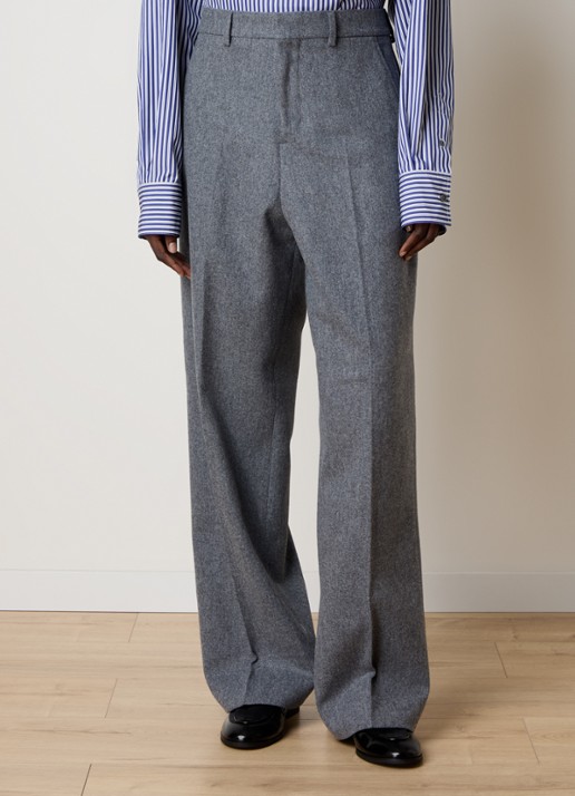AMI Paris High waist wide fit pantalon met steekzakken - detail 4 grijs