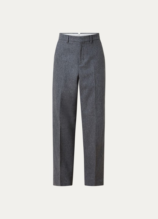 AMI Paris High waist wide fit pantalon met steekzakken - voorkant 2 grijs