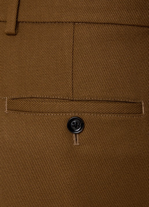 AMI Paris High waist wide fit pantalon met steekzakken - detail 2 bruin