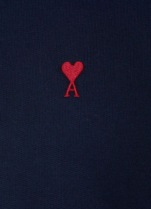 AMI Paris Hoodie met logo  - detail 6 donkerblauw
