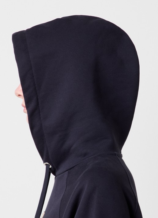 AMI Paris Hoodie van  katoen met 3D logoprint - detail 3 donkerblauw