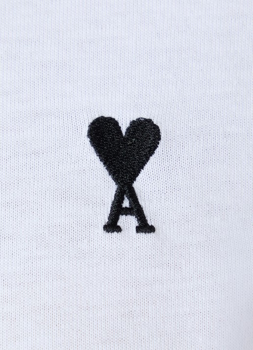 AMI Paris Longsleeve met logoborduring - detail 2 wit