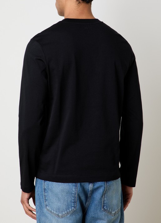 AMI Paris Longsleeve met logoborduring - achterkant 3 zwart