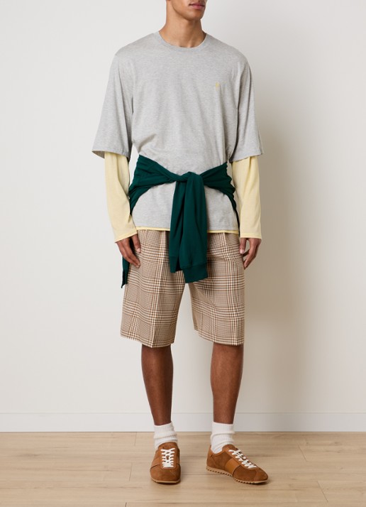 AMI Paris Longsleeve met logoborduring - voorkant 2 grijsmele