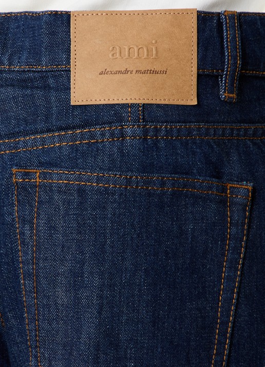 AMI Paris Loose fit jeans met donkere wassing  - detail 6 indigo