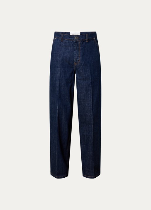 AMI Paris Loose fit jeans met donkere wassing  - voorkant 2 indigo