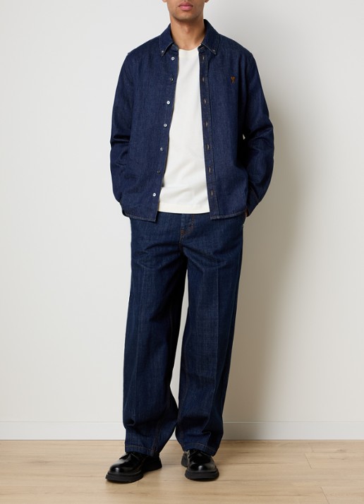 AMI Paris Loose fit jeans met donkere wassing  - voorkant 3 indigo