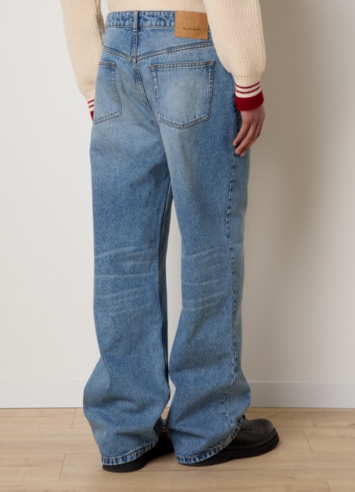 AMI Paris Loose fit jeans met medium wassing - achterkant indigo